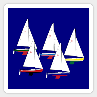 Rhodes 19 Sailboats Racing Magnet